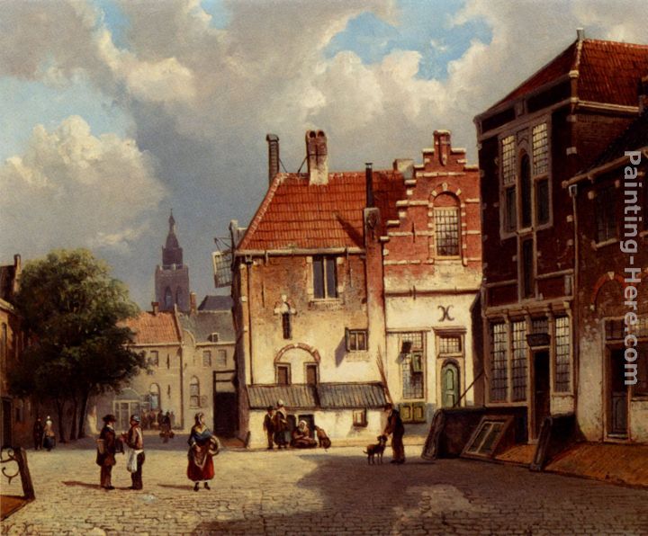 Town Square painting - Willem Koekkoek Town Square art painting